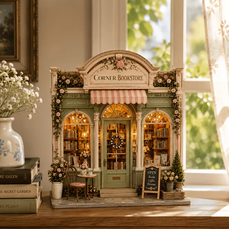 Décoration de Bibliothèque en Bois 3D – Mini Librairie à Poser – Image 4