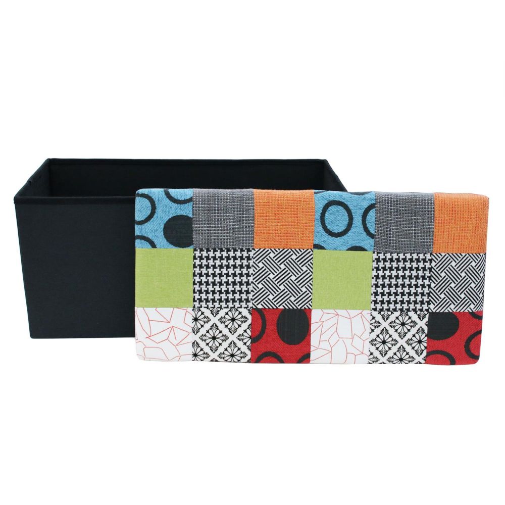Banc & Coffre de rangement Patchwork 76 cm – Image 2