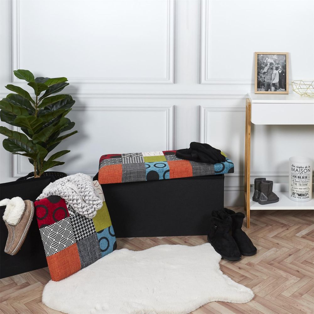 Banc & Coffre de rangement Patchwork 76 cm – Image 5