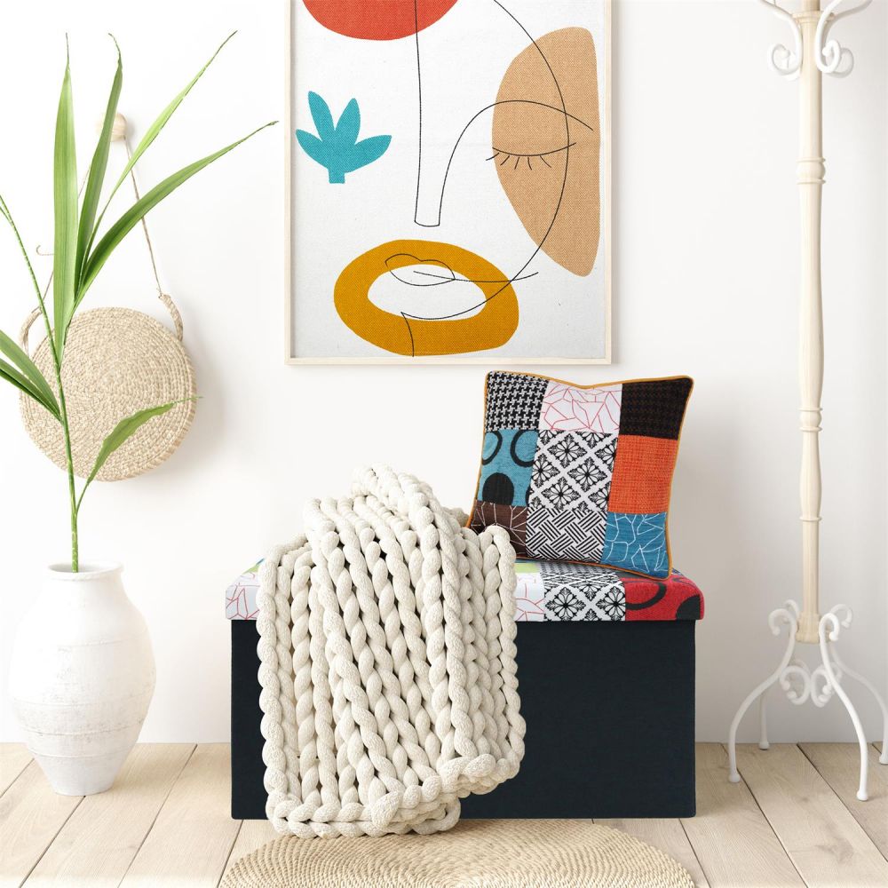 Banc & Coffre de rangement Patchwork 76 cm – Image 6